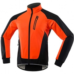 PDVCB Clothing PDVCB Winter Cycling Jacket, Waterproof, Breathable, Warm, Reflective, Softshell Pockets, Cut Cycling Jacket, for Mountain Bike in Sports and Leisure, Cycling, Outdoor, Skiing, Orange, M