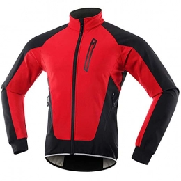 PDVCB Clothing PDVCB Winter Cycling Jacket, Waterproof, Breathable, Warm, Reflective, Softshell Pockets, Cut Cycling Jacket, for Mountain Bike in Sports and Leisure, Cycling, Outdoor Skiing, Red, M