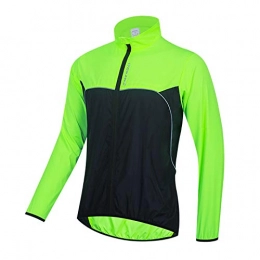 perfeclan Clothing Perfeclan Mountain Road Bike MTB Cycling Jacket for Men Reflective Lightweight Rain Sport Jacket Waterproof Breathable Quick Dry Windbreaker - Black Green XL