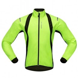 QJXF Clothing QJXF Mens Cycling Jacket Windproof Breathable Lightweight High Visibility Warm Thermal Long Sleeve Jacket MTB Mountain Bike Jacket, M