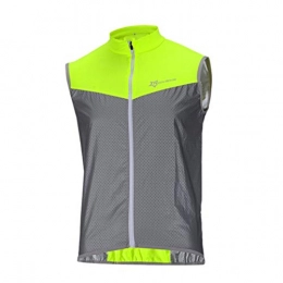 RockBros Clothing ROCKBROS Sleeveless Reflective Running Gilet MTB Windproof Fluorescent Cycling Gilet Water Resistant Biking Vest Lightweight Jacket Suitable for Motorbikes, Horse Riding, Fishing