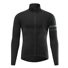 SFITVE Clothing SFITVE Cycling Jacket Mens Waterproof Breathable, MTB Winter Thermal Fleece Running Jacket, Warm Up Lightweight Softshell Bike Jackets Clothing with Reflective Strip(Size:3XL, Color:Black)