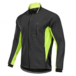 SHCOE Clothing SHCOE Cycling Jacket, Cold Weather Workout Running Jacket, MTB Bike Outwear, Windproof Waterproof, Green, L