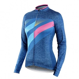  Clothing Spring and Fall Breathable Bicycle Shirts, Womens Long Sleeve Cycling Jersey, Bike Jackets for Women, Cycling Jacket, Womens Cycling Jersey, Mountain Bike Road Bicycle Coat Outdoor Sport(Size:S, Color:blue)