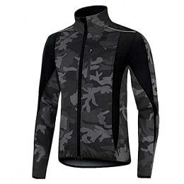 SXFYHXY Clothing SXFYHXY Bike Jackets for Mens Thermals Waterproof Running Jacket Mtb Jacket Bicycle Jersey Warm Softshell Thermal Reflective Breathable Mountain Bike Clothing