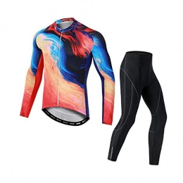 T-JMGP Clothing T-JMGP Cycling Jersey With 5D Gel Padded Bib Pants, Cycling Suit Quick-Drying Men, Cycling Suit, Breathable Mountain Bike Cycling Suit, Jacket Top-003_S