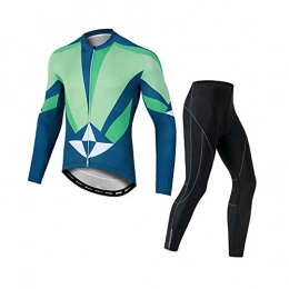T-JMGP Clothing T-JMGP Gel Padded Bib Pants Cycling Suit, Men'S Cycling Jacket, Long-Sleeved Warm Winter Cycling Clothing, Reflective Windproof And Waterproof Mountain Bike Road Bike Cycling Windbreaker-Green_S