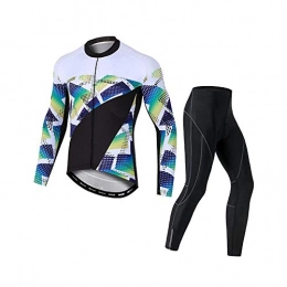 T-JMGP Clothing T-JMGP Gel Padded Bib Pants Cycling Suit, Men'S Cycling Jacket, Long-Sleeved Warm Winter Cycling Clothing, Reflective Windproof And Waterproof Mountain Bike Road Bike Cycling Windbreaker-White 2_M