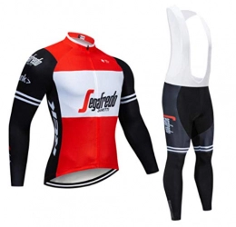 T-JMGP Clothing T-JMGP Men'S Cycling Suit ，Mountain Bike Jacket, Winter Cycling Wear, Cycling Clothing, Bib Shorts And Tights-Red 2_Xxxl