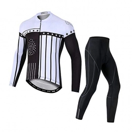T-JMGP Clothing T-JMGP Men'S Long Sleeve Sportswear, Cycling Suit Quick-Drying Men, Cycling Suit, Breathable Mountain Bike Cycling Suit, Jacket Top-White_L