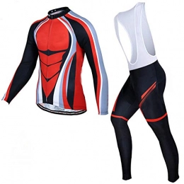 T-JMGP Clothing T-JMGP Mtb Cycling Clothing Long Sleeve, Men'S Plus Fleece Cycling Jacket, Trousers Winter Windbreaker, Mountain Bike Suit Cycling Suit, Outdoor Sportswear-Red_2Xl