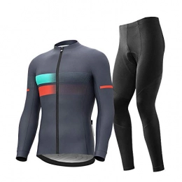 T-JMGP Clothing T-JMGP Windproof Long Sleeve Sports Jacket, Couple Cycling Clothing, Mountain Bike Winter Fleece Men'S Cycling Clothing, Long-Sleeved Tight-Fitting Racing Cycling Clothing-Gray_3Xl