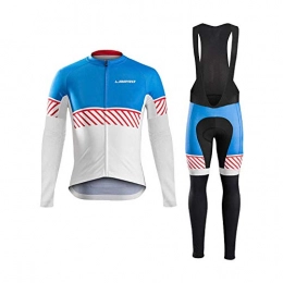 T-JMGP Clothing T-JMGP Windproof Long Sleeve Sports Jacket, Men'S Cycling Clothing, Long-Sleeved Cycling Suit, Breathable Bib Shorts With Mountain Road-Blue_S