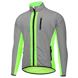 TDHLW Clothing TDHLW Full Reflective Cycling Jacket Men's MTB Raincoat Spring Autumn Windbreaker Bicycle Clothing Windproof Waterproof Jacket, Green, XXL