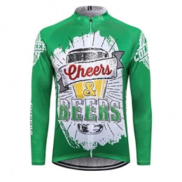 Sports Thriller Rider Clothing Thriller Rider Sports® Mens Cheers & Beers Outdoor Sports Mountain Bike Winter Thermal Warm Long Sleeve Jacket 5X-Large