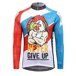 Sports Thriller Rider Clothing Thriller Rider Sports® Mens Never Give Up Outdoor Sports Mountain Bike Winter Thermal Warm Long Sleeve Jacket Small