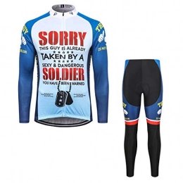 Sports Thriller Rider Clothing Thriller Rider Sports® Mens This is a Funny Guy Outdoor Sports Mountain Bike Winter Thermal Warm Cycling Jacket and Pants Suit 4X-Large