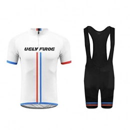 UGLY FROG Clothing UGLY FROG Summer Breathable Cycling Jersey and 20D Silicone Padded Shorts Set Outfit Mountain Bike Short Sleeved T-Shirt Elastic Jacket Moisture Wicking Qucik Dry for Men