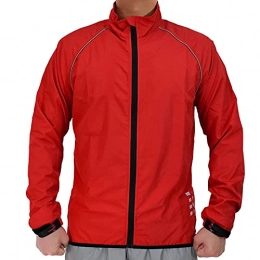 Uphold Clothing Uphold Men's Cycling Jacket Long Sleeves, Reflective Road Mountain Bike Jackets, Ultralight Waterproof Outdoor Bicycle Windbreaker, MTB Downhill Off-road Riding Sports WindCoat(Size:L, Color:RED)