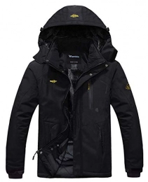 Wantdo Clothing Wantdo Men's Anorak Ski Jacket Fleece Waterproof Windproof Multi-Pockets Black Small