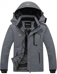 Wantdo Clothing Wantdo Men's Mountain Ski Jacket Waterproof Winter Coat Hooded Windbreaker Warm Snowboarding Jacket Windproof Outdoor Jacket Deep Grey S