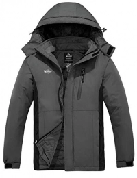 Wantdo Clothing Wantdo Men's Waterproof Ski Jacket Warm Winter Snow Coat Mountain Snowboarding Jackets Hooded Windproof Sports Coats Grey M