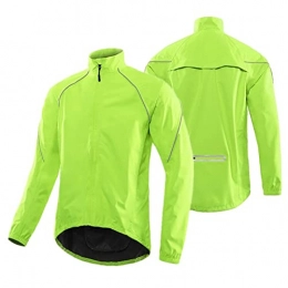 通用 Clothing Waterproof Men's Cycling Jacket Windproof and Rainproof Outdoor Bike Coat Reflective MTB Jackets Ultralight Running Clothes (M, Green)