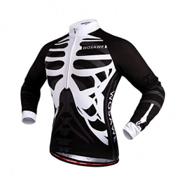 WBNCUAP Clothing WBNCUAP Mountain bike long-sleeved cycling jersey jacket road suit quick-drying sweat-absorbent bicycle cycling jersey variety (Color : Skeleton top, Size : Large)