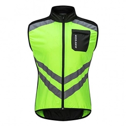 WBNCUAP Clothing WBNCUAP Mountain bike riding windbreaker jacket vest vest reflective water-repellent skin short-sleeved top light (Color : Green, Size : Medium)