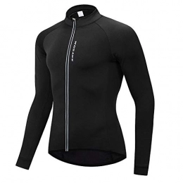 WBNCUAP Clothing WBNCUAP Mountain road bike fleece long-sleeved cycling jersey close-fitting high-necked cycling sweater jacket jacket (Color : Black, Size : XX-Large)