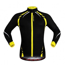 WBNCUAP Clothing WBNCUAP Mountain road bike riding fleece jacket warm cycling wear bicycle long-sleeved jacket (Color : Yellow, Size : XX-Large)
