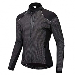 WBNCUAP Clothing WBNCUAP Mountain Road Bike Riding Fleece Warm Riding Jacket Reflective Jacket Long Sleeve Top (Color : Black, Size : X-Large)