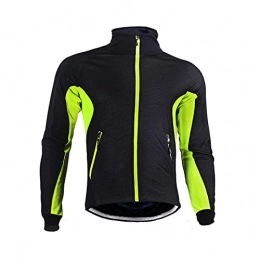 WJS Clothing WJS Cycling Jacket For Men, Men's Thermal Fleece Cycling Jacket, Bike Jacket, Running Jacket Biking Windbreaker Sports Mountain Bike MTB Road Bike Cycling Clothing (Size:large, Color:green)