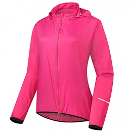 Pateacd Clothing Women's Cycling Jacket Reflective Waterproof Lightweight Running Jacket Breathable MTB Bike Jacket Windbreaker Hooded Coat for Walking, Travelling, Mountain Bike Outdoor Sports, Pink, AS(3XL)=EU(L / XL)