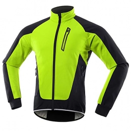 Pateacd Clothing Women's MTB Cycling Jacket, Winter Thermal Windproof Waterproof Breathable Running Windbreaker, Reflective High Visibility Fleece Bike Coat for Mountain Bike Riding Hiking, Green, M