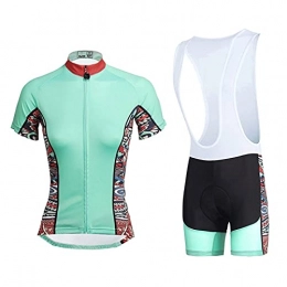 WPW Clothing Women's Short Sleeve Cycling Jersey Set, Summer Quick Dry Breathable Jacket Cycling Tops Mountain Clothing Suits (Color : B, Size : M)