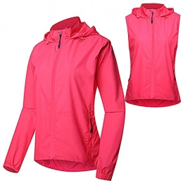 WWAIHY Clothing Womens Long Sleeve Cycling Jacket, waterproof Mountain Road Bike Jacket, Windproof Bicycle Coat Breathable MTB Cycling Coat Windbreaker, for Outdoors Running Walking Of Cycling (Size:XXXL, Color:Plum red)
