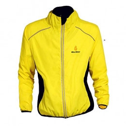 WOSAWE Clothing WOSAWE Cycling Waterproof Jacket Men Women Breathable MTB Jersey Long Sleeve Racing Windbreaker Coat For All Season (BC220 Yellow L)
