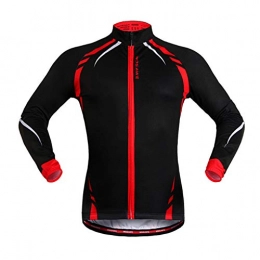 WSNH888 Clothing WSNH888 Unisex Cycling Jacket Windproof Breathable Lightweight High Visibility Warm Thermal Long Sleeve Jacket MTB Mountain Bike Jacket, Red, XXL