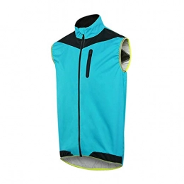 WWAIHY Clothing WWAIHY Men's Sleeveless Cycling Vest, Bicycle Jersey MTB Gilets Biking Running Shirts Mountain Bike Jacket, Windproof Breathable Rain Coat Windbreaker Breathable Clothing(Size:S, Color:Blue)
