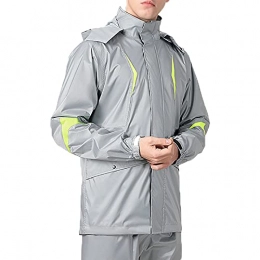 XFSHKJS Clothing XFSHKJS Rain Jacket Women 3xl Mens Lightweight Waterproof Jacket Outdoor Camping Hiking Mountain Jacket Coat with Hood (Color : Gray, Size : XXL)