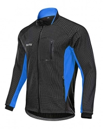 YAOTT Clothing YAOTT Men Winter Waterproof Cycling Warm Thermal Fleece Long Sleeve Coat MTB Mountain Bike Jacket Coat Black Blue S