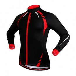 YAzNdom Clothing YAzNdom Cycling Top Winter Warm Lining Riding Jacket Windproof Waterproof Mountain Bike Jacket For Cycling Running And Walking Suitable for Long Riding (Color : Red, Size : L)