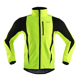 YBYWL Clothing YBYWL Men's Thermal Fleece Cycling Jersey Breathable Softshell Jacket Mountain Bike Shirt Running Jacket Bicycle Clothing Quick Dry Breathable Fabric(Size:XXXL, Color:Green)