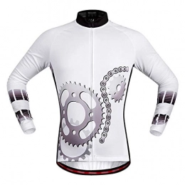 YIJIAHUI Clothing YIJIAHUI Cycling Jacket Men's Cycling Jersey Long Sleeves Women's Mountain Bike Shirt MTB Top Zipper Pockets Reflective Strip Windproof Waterproof (Color : White, Size : M)