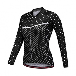 YIJIAHUI Clothing YIJIAHUI Cycling Jacket Reflective Mountain Bike Shirt MTB Top Zipper With Back Storage Pocket Women's White Dot Cycling Jersey Short Sleeves Windproof Waterproof (Color : Black, Size : XL)