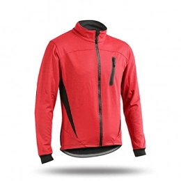 YODZ Clothing YODZ Men's Cycling Jacket Windbreaker Reflective Mountain Mens Waterproof Cycling Jacket Winter Thermal Fleece Softshell, S - XXL, Red, XL