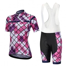 YONGYAN Cycling Jersey Set Women, Women's Short Sleeve Cycling Jersey Jacket Quick Dry Breathable Mountain Bike Top Cycling Shorts with 3D Padding (Color : B, Size : XS)
