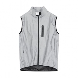 YUANLIN Clothing YUANLIN Reflective vest Riding Sleeveless Jacket Mountain Bike Night Running Windproof Rainproof Reflective Bicycle Vest Green reflective vest (Color : Gray, Size : M)