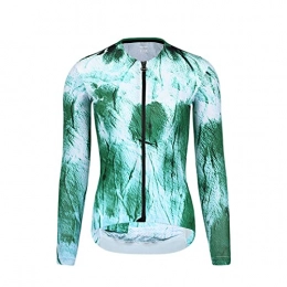 ZQD Clothing ZQD Mountain Bike Jersey Women, Couple models Cycling Jersey Biking Shirt Jacket Tops, Comfortable Quick Dry (Color : Female green, Size : L)